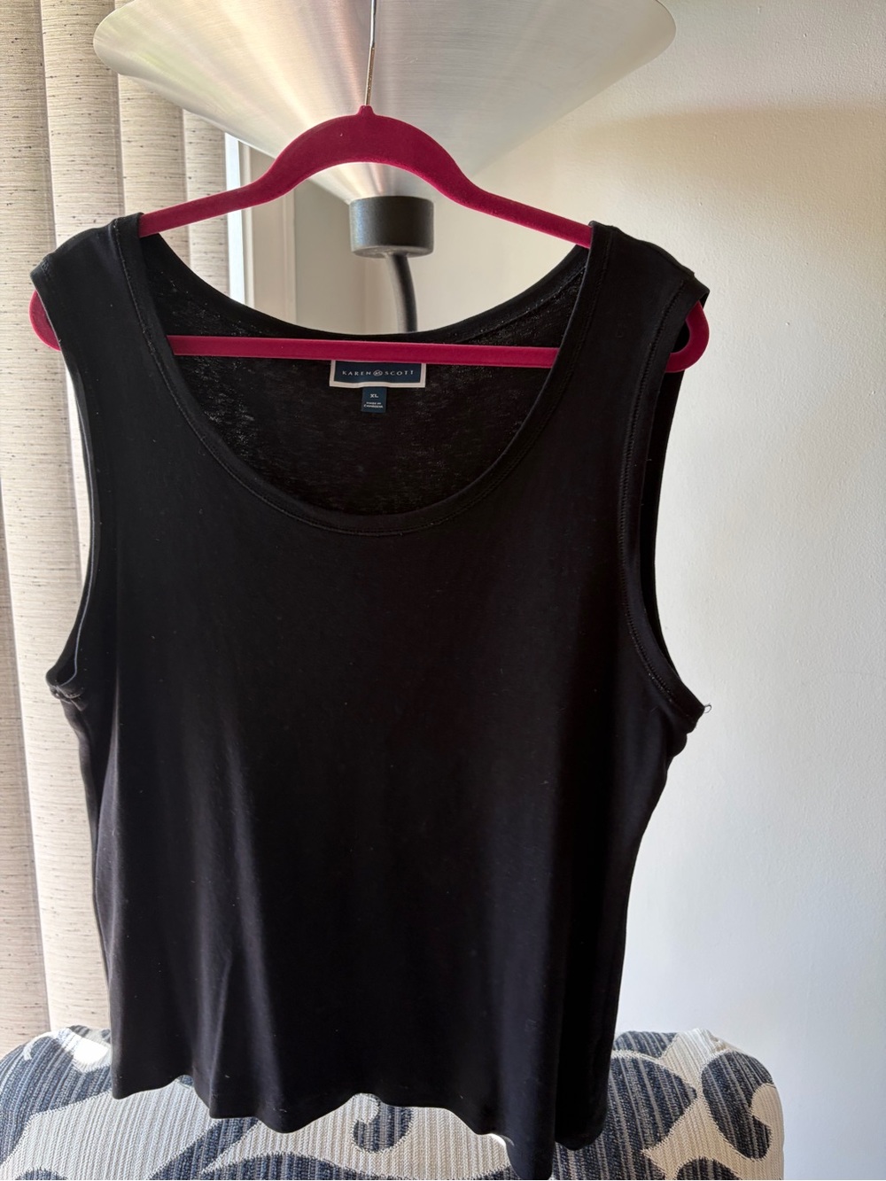 Karen Scott Black Scoop Neck Tank Top